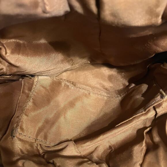 VTG Purse Brown Felt Brass Spiral Clutch Handbag Retro MCM Classy Art to Wear - Picture 6 of 7